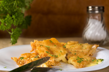 Golden fried cheese