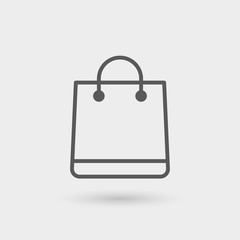 shopping bag thin line icon
