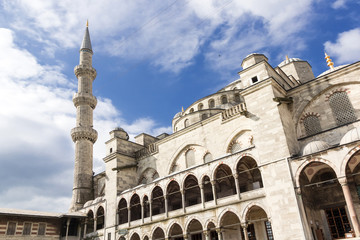 Fototapeta na wymiar Sights of Turkey. Blue mosque in Istanbul. Famous Turkish monument.