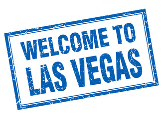 Las Vegas blue square grunge welcome isolated stamp