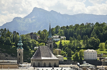 Fototapeta premium Panoramic view of Salzburg. Austria
