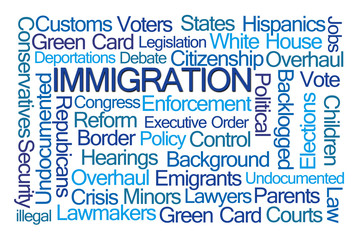 Fototapeta premium Immigration Word Cloud