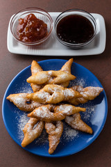 fried dough with jam
