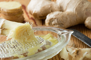 ginger with glass grater