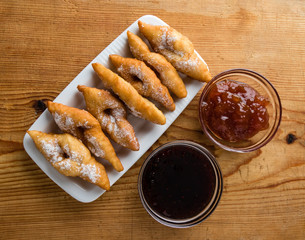 fried dough with jam