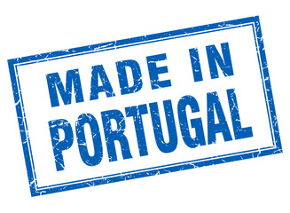 Portugal blue square grunge made in stamp