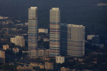 Moscow from a height, the view from the Ostankino tower