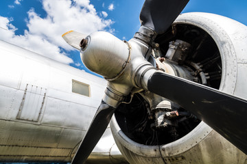 Old aircraft close up