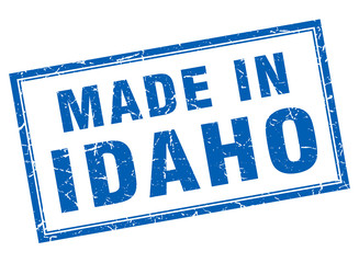 Idaho blue square grunge made in stamp