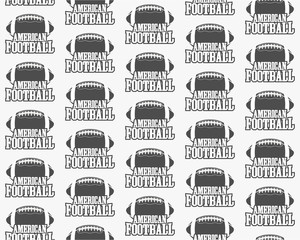 Vector american football seamless pattern. Sports retro monochrome style. Graphic vintage typographic design for print t-shirt, web.  Illustration