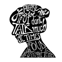 Typographic Background with Motivational Quote in female silhouette