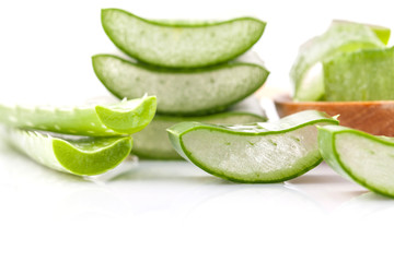 Aloe Vera slice natural spas ingredients for skin care isolated