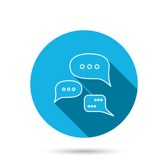 Conversation icon. Chat speech bubbles sign.