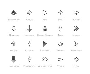 Outline icons thin flat design, modern line stroke style