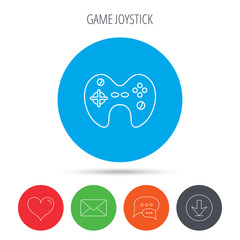 Joystick icon. Video game sign.