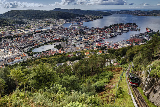 View from Floyen in Bergen Norway