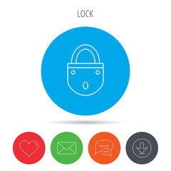 Lock icon. Padlock or protection sign.