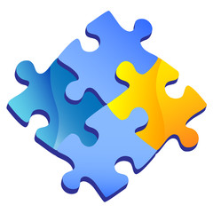 Puzzle isolated on transparent background, Vector illustration