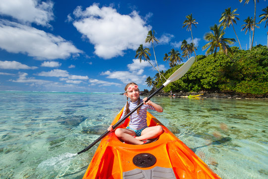 Little girl in kayak