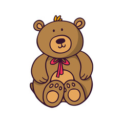 Obraz na płótnie Canvas Teddy bear, bright vector children illustration isolated on white