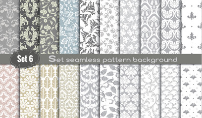 Vector damask seamless pattern background.pattern swatches included for illustrator user, pattern swatches included in file, for your convenient use. - obrazy, fototapety, plakaty