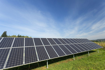 Solar Power Station in the autumn Nature