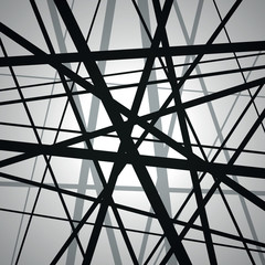 Vector lines, abstract background, black network, technology wallpaper