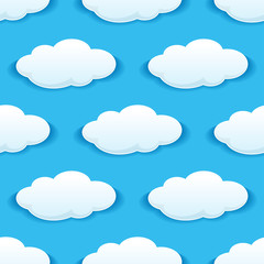 Obraz premium Seamless pattern of clouds on blue sky