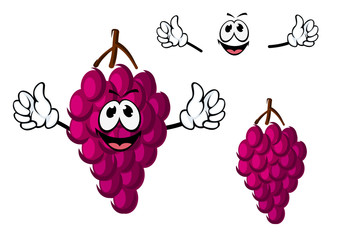 Cartoon purple grape fruit character
