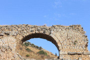 Fototapeta na wymiar Ephesus antique ruins of the ancient city in the province of Selcuk, Turkey
