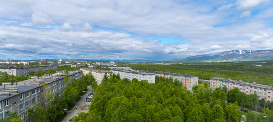 Panorama of the town of Apatity on the Kola Peninsula.