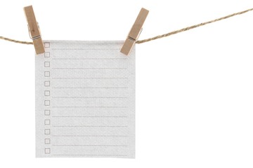Hanging Notepad on White Background