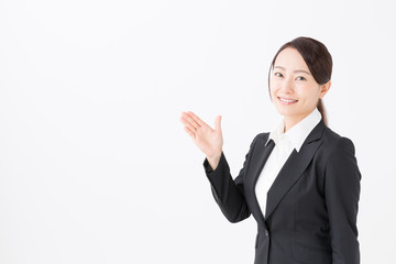 portrait of asian businesswoman isolated on white background