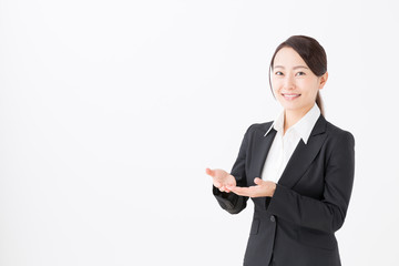 portrait of asian businesswoman isolated on white background
