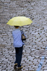 Alone pedestrian under umbrella in Mala Strana © Dmitri Kotchetov
