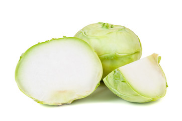 Kohlrabi on white background
