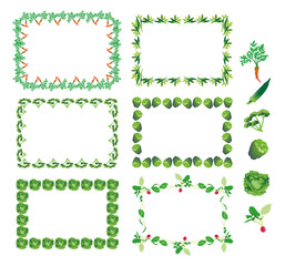 
 野菜フレーム（四角・ニンジン、オクラ、パセリ、ピーマン、レタス、ラディッシュ） 