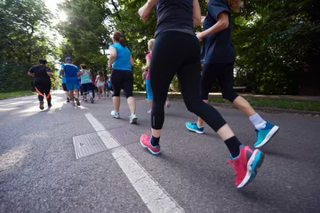 Aluminium Prints Jogging people group jogging