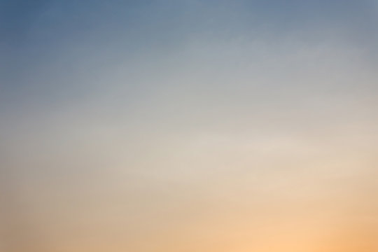 colorful clear sky background, blue and orange sunset sky