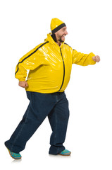 Overweight man isolated on the white