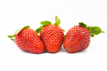 Strawberries isolated on white background
