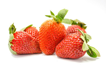 Strawberries isolated on white background