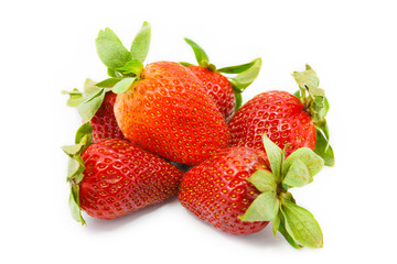 Strawberries isolated on white background