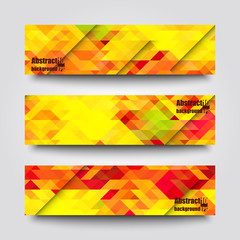 Obraz premium Set of banner templates with abstract background. 