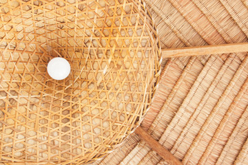 wicker lamp in the interior