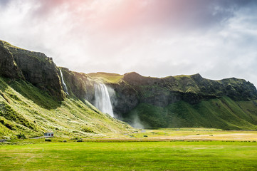 Beautiful waterfall Seljalandsfoss, Iceland