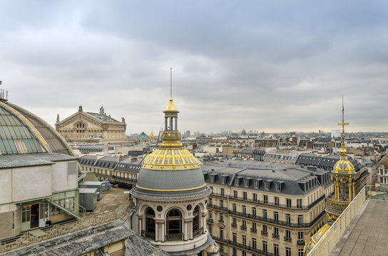 Opera House(Palais Garnier) with roofs of Paris