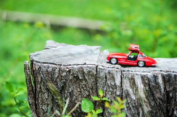 Sport car model in nature place .