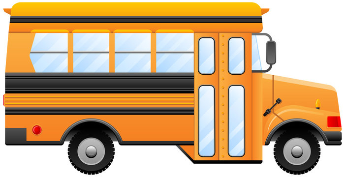 School bus vector illustration, side view.