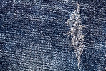 torn old blue jeans use as background